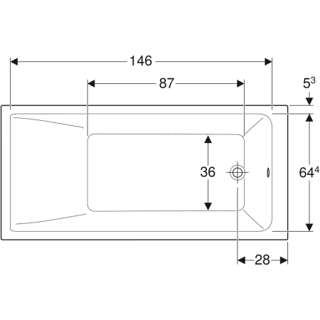554.302.01.1 Прямоугольная ванна Geberit Renova Plan Geberit  - Вид №19