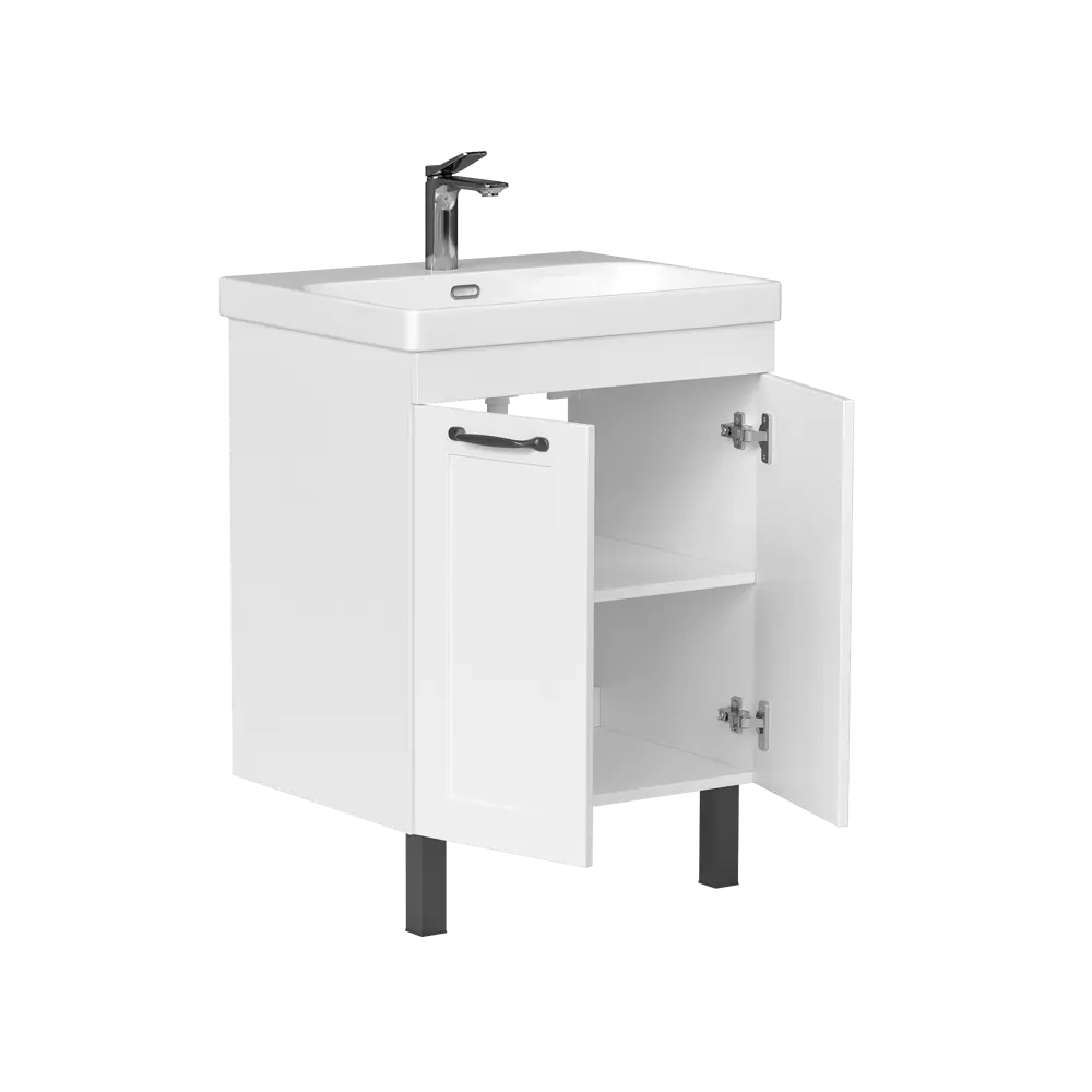 Тумба под раковину напольная Гала 60x56x47.6 см цвет белый Santreyd STLM-2128265 - Вид №4