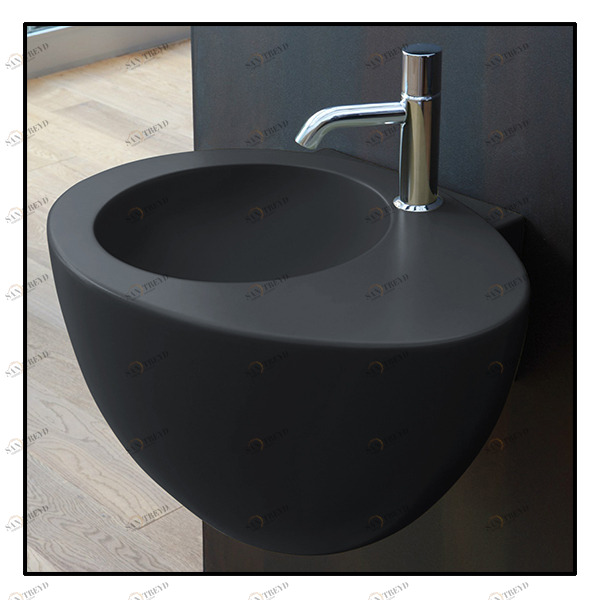 LGLSCM Подвесная раковина настенная овальная Ceramica Cielo  серая 