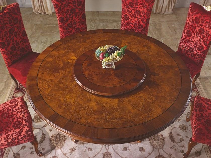 SCAPPINI & C Круглый обеденный стол из орехового дерева с ленивой сьюзан 35th anniversary 300/ls - Вид №1