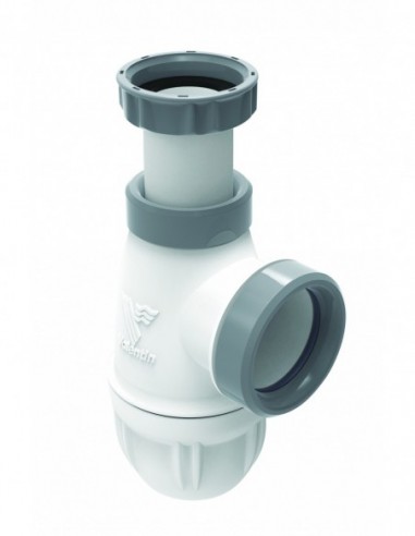 610800 001 00  Сифон Connectic NF для умывальника, регулируемый по высоте, Д. 40 мм, двухкомпонентный - встроенная прокладка Valentin Белый  - Вид №1