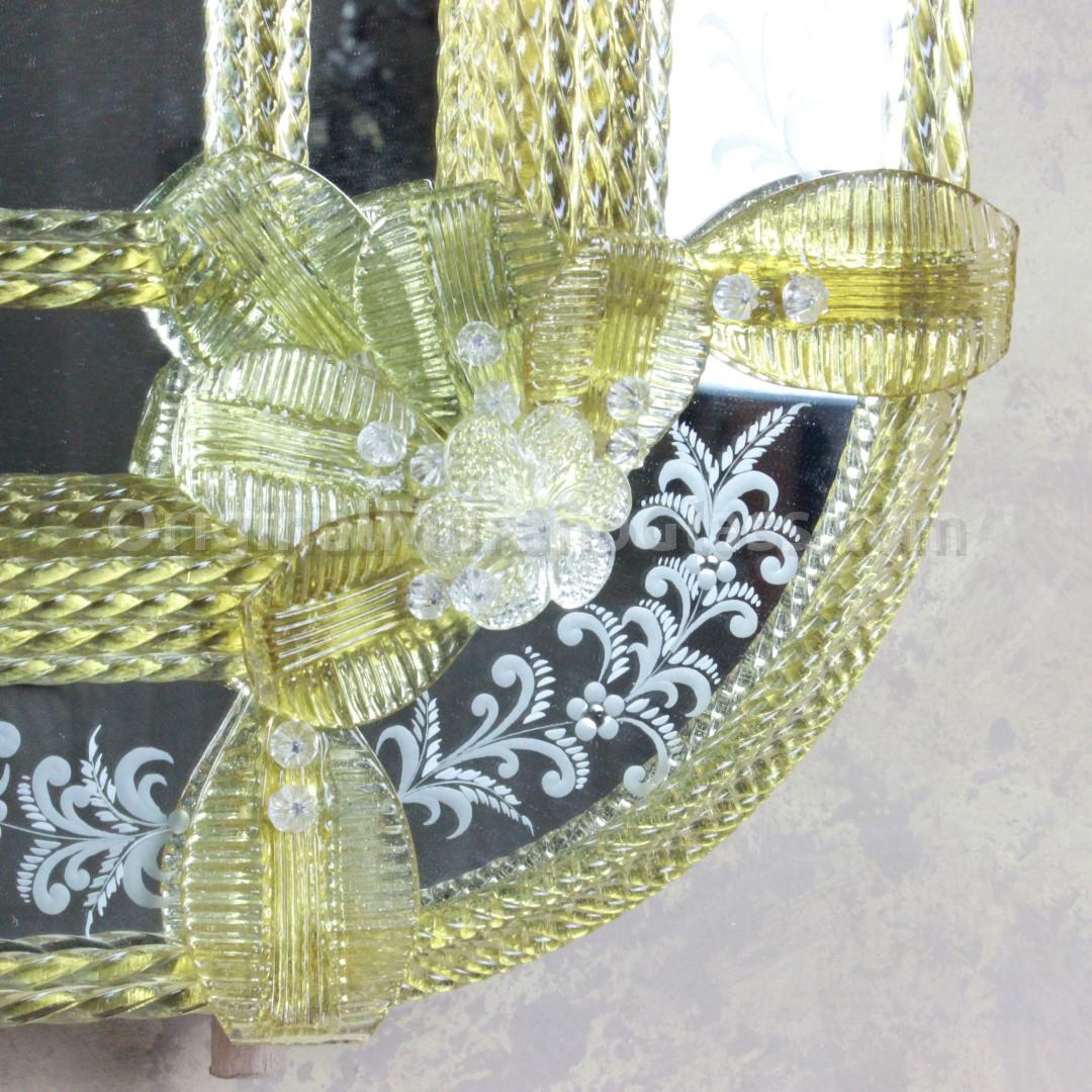 911 ORIGINALMURANOGLASS Венецианское зеркало Miraggio - овальное - муранское стекло OMG  см  - Вид №1