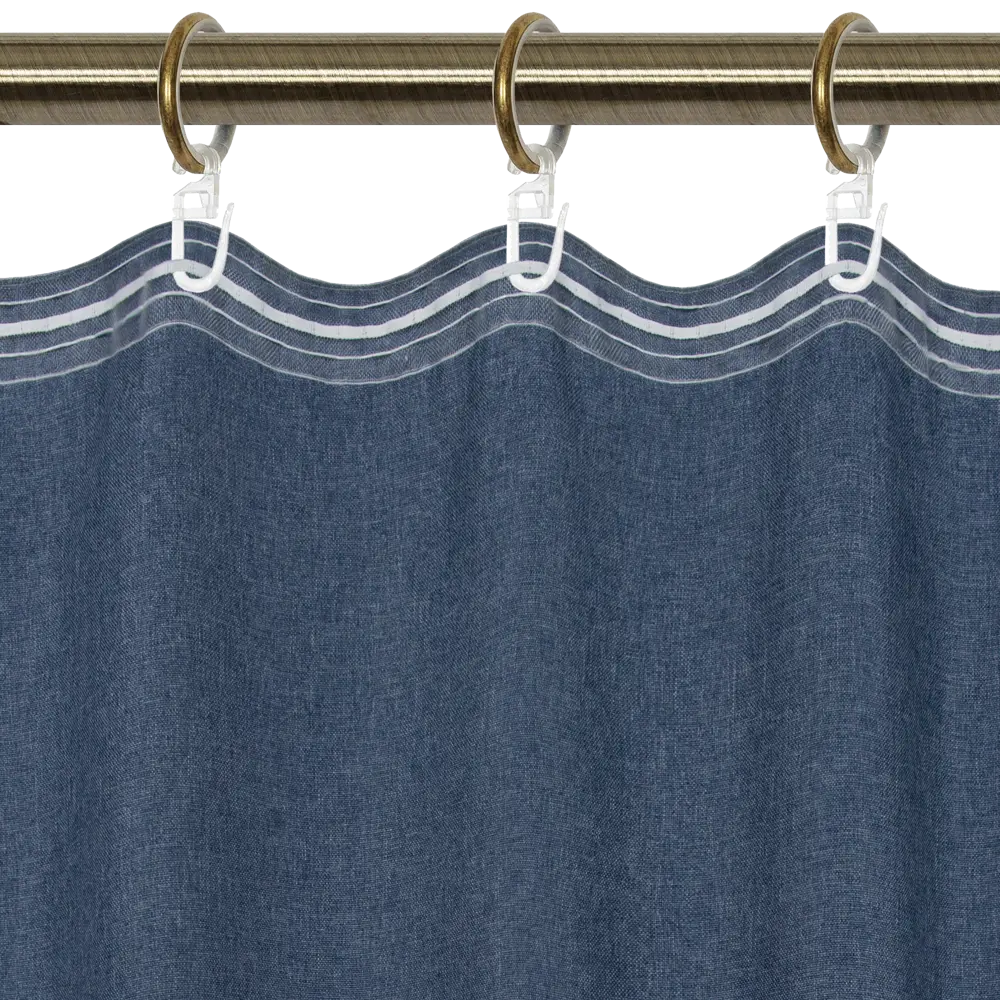Штора на ленте «Савана» 145x180 см однотон цвет синий LINEN WAY STLM-2097861 - Вид №3