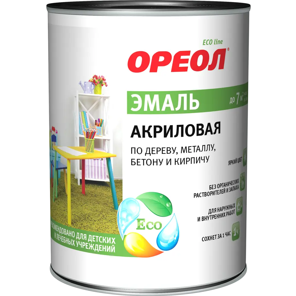 Эмаль акриловая Ореол глянцевая цвет красный 0.9 кг 84439797 STLM-2015289  - Вид №1