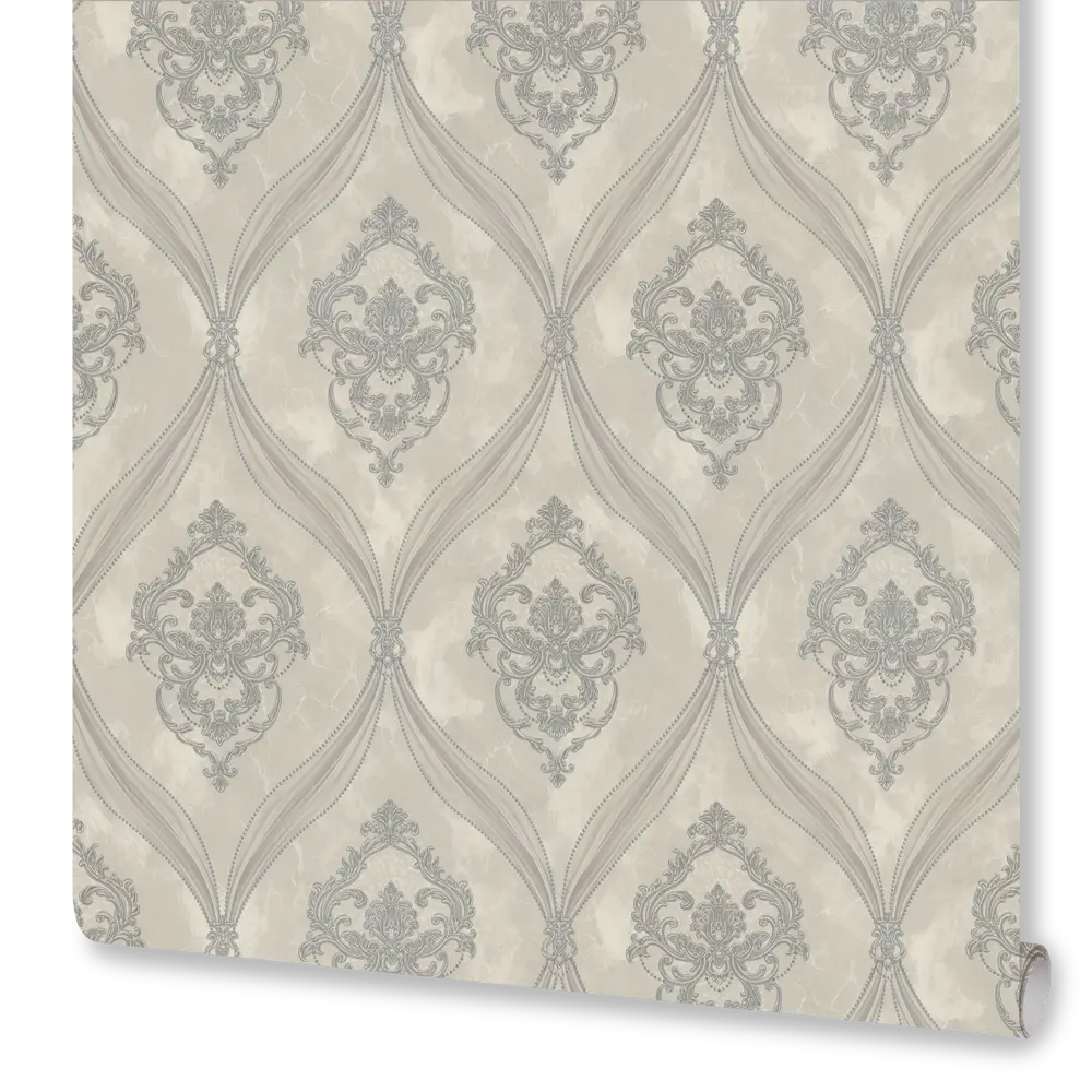 Обои флизелиновые Euro Decor Matilda бежевые с вензельным узором 89417214 STLM-1569964