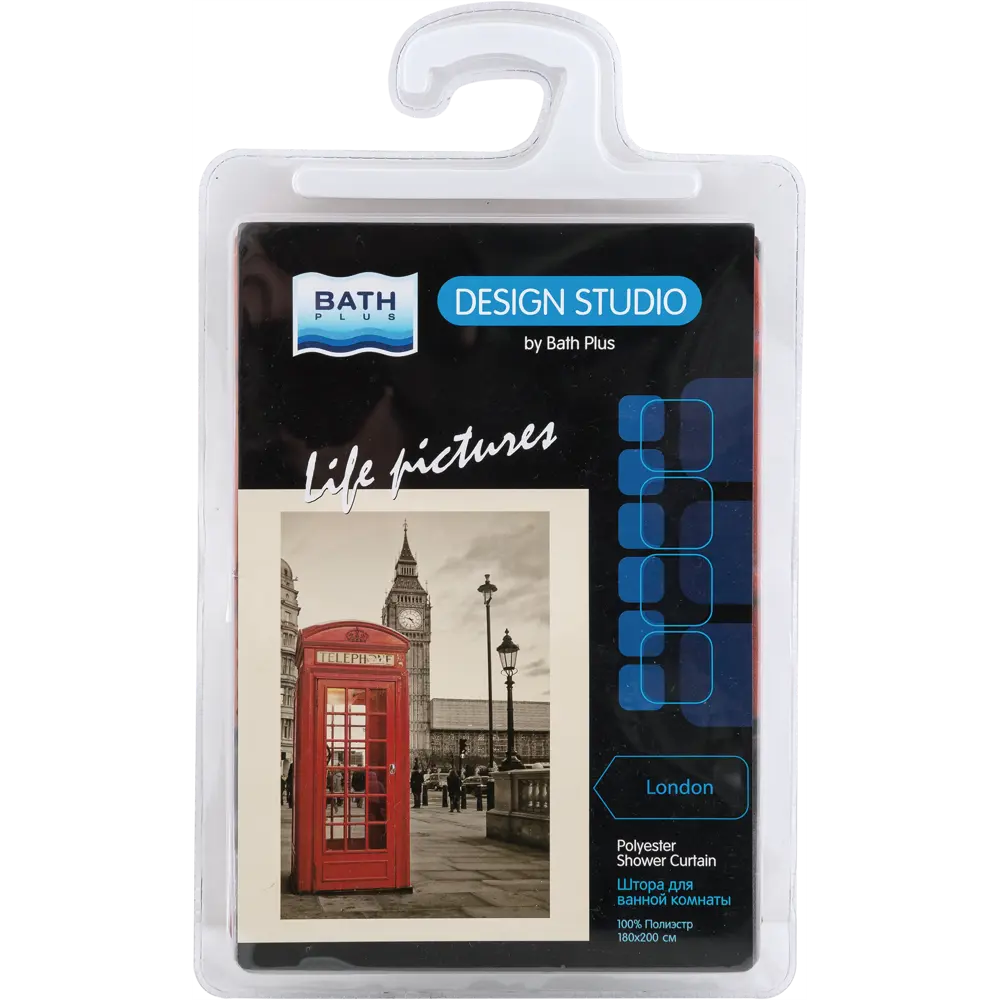 Штора для ванной комнаты «London print» 180x200 см цвет серый BATH PLUS Без серии STLM-2150122 - Вид №4