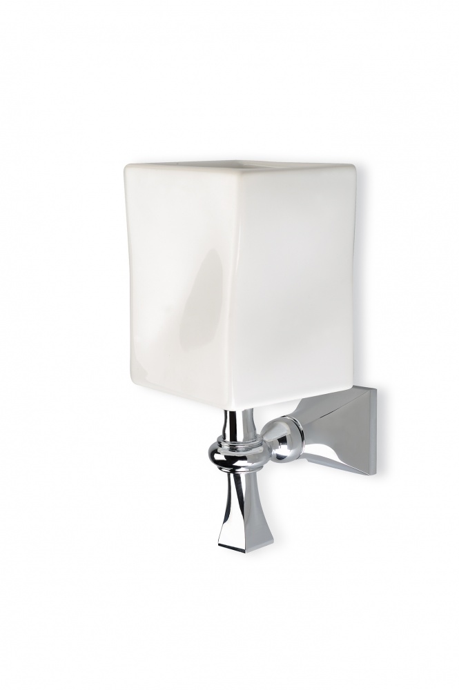 PR10(25-BI) Stil Haus Prisma, настенный керамический стакан, цвет бронза - белая керамика