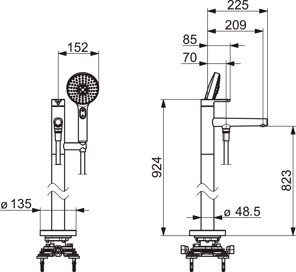 Oras 3050 Напольный смеситель для ванны 3050 Inspera Хром  - Вид №1