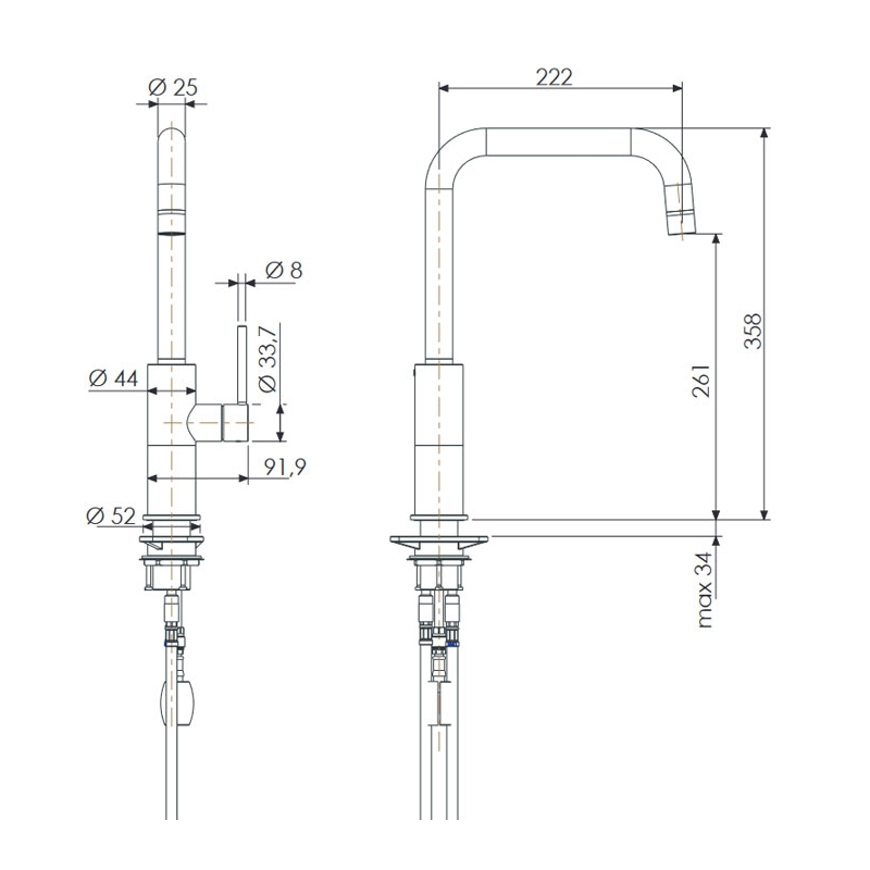 SSTX618U Смеситель для мойки DANIEL RUBINETTERIE Cucina - Вид №1