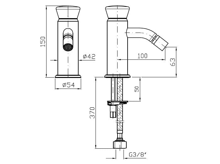 Однорычажный смеситель для биде из нержавеющей стали с аэратором Zucchetti Sablier ARCH-00127384 - Вид №2