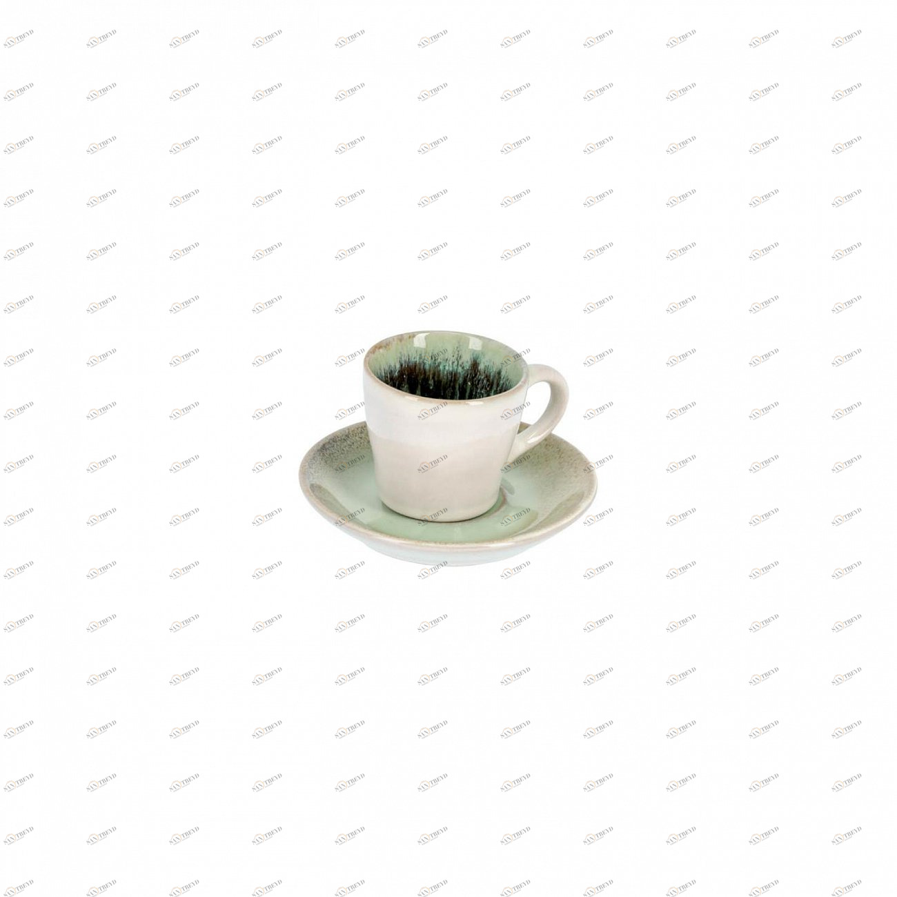 Кофейная чашка керамическая синяя с блюдцем Zain от La Forma LA FORMA ZAIN 00-3865091 Зеленый 