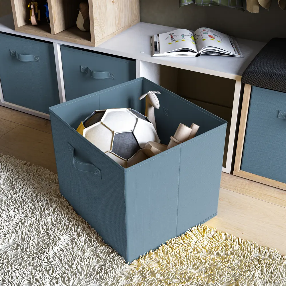 Короб Spaceo Fjord 31x31x31 см 29.7 л полиэстер цвет голубой Kub STLM-2137588