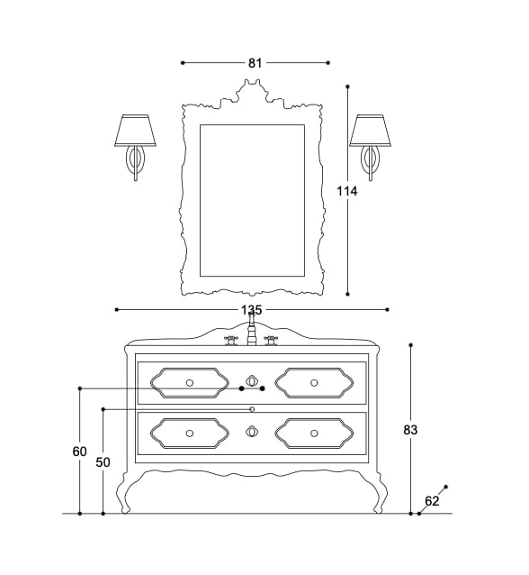 Напольный умывальник с ящиками Gaia Mobili Classic ARCH-00096127 - Вид №3