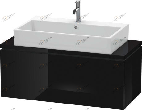 LC580404040 Тумбочка для компактной консоли L-Cube #LC5804 1020 x 477 мм Черный глянцевый лак Duravit