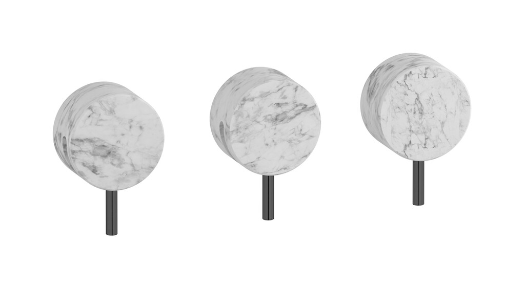 Встроенный смеситель для душа на 3 отверстия с двухходовым дивертером WE ARE IB mr410cf_1 Black Chrome Marmo