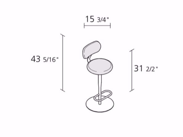 Высокий поворотный стул из ткани Alias ARCH-00027166 - Вид №2