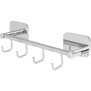 Планка «Kraft», 4 крючка, 25 см, цвет хром