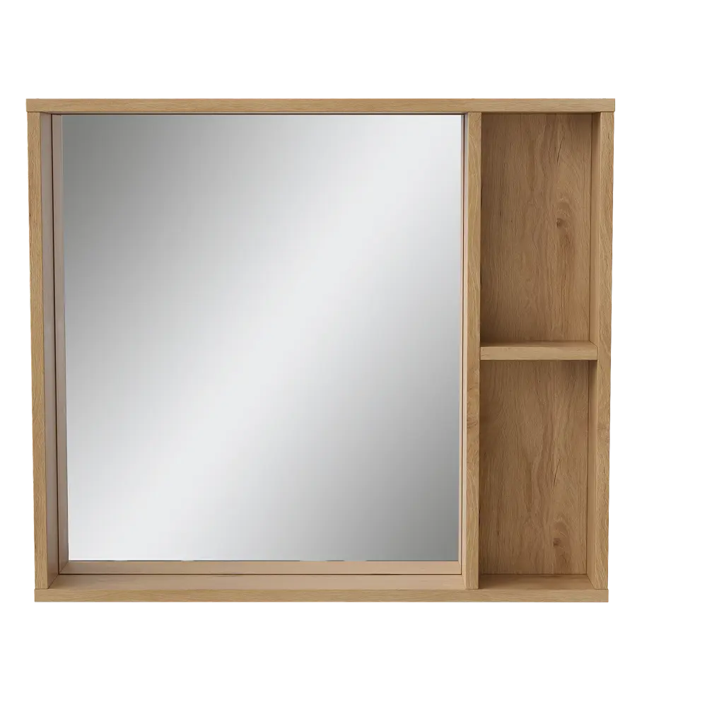 Зеркало для ванной Сохо KONSENSA с полками 80x69.6 см цвет светлый дуб STLM-2199660