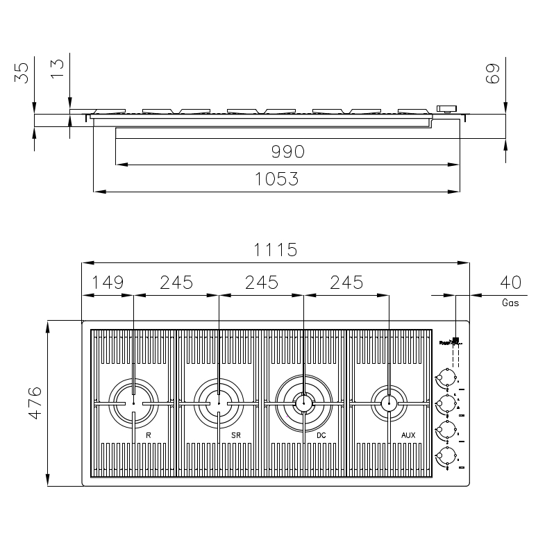 7681009 Варочная панель Milanello Gold - 7681009 Fosterspa  - Вид №1