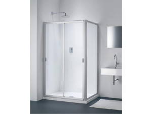 Стеклянная угловая душевая кабина с раздвижной дверью