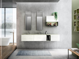 Двойной подвесной умывальник с ящиками