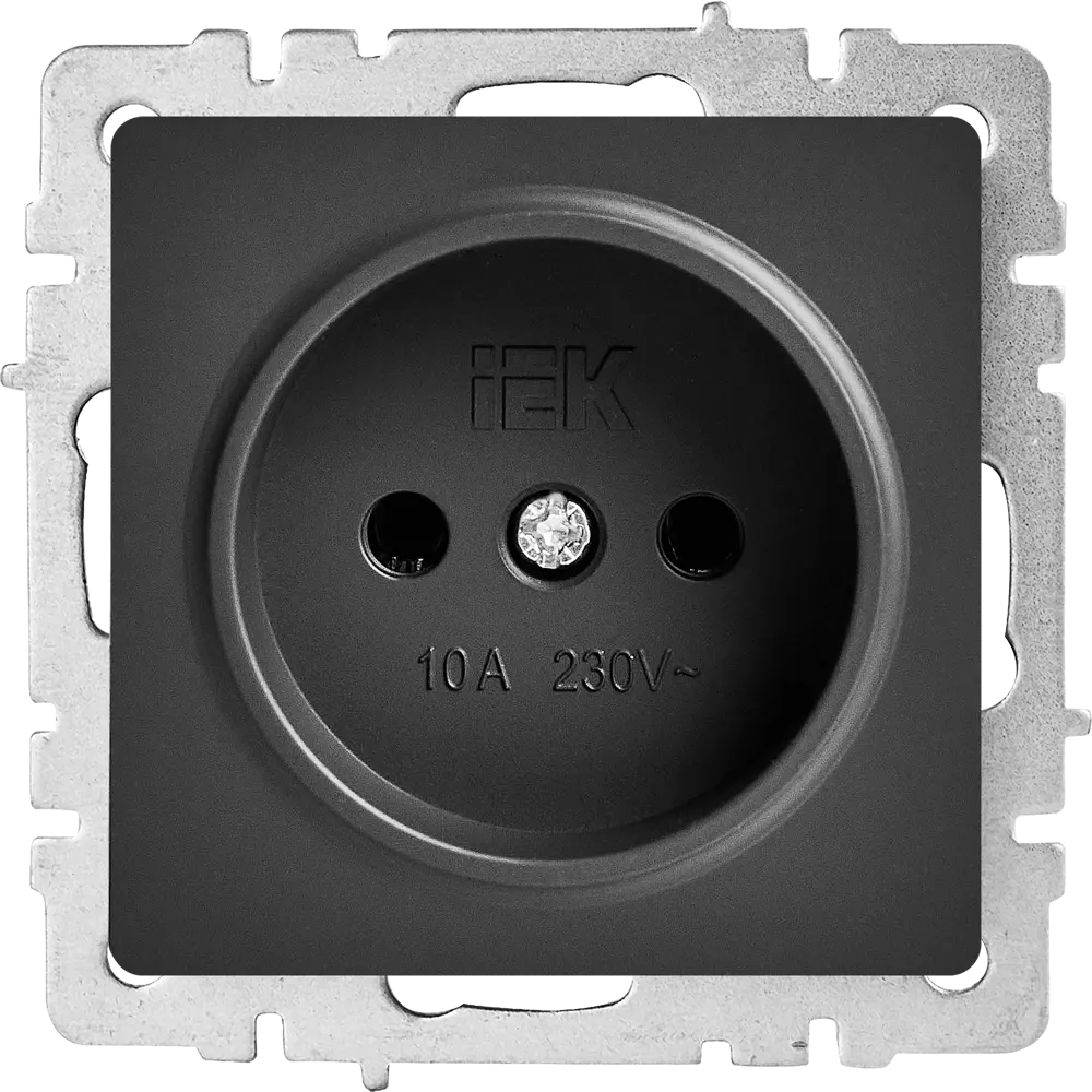 Розетка IEK Brite графит с заземлением для скрытого монтажа 87761582