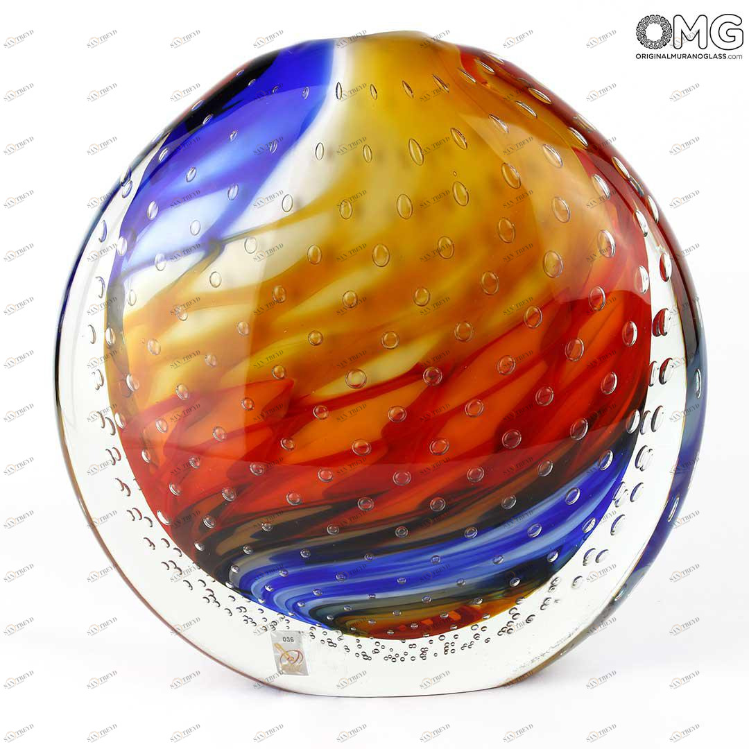 3563 ORIGINALMURANOGLASS Ваза Провенца - соммерсо - муранское стекло OMG 24 см 