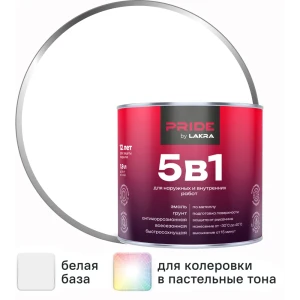 ЛАКРА Грунт-эмаль 5 в 1 по ржавчине белая 1.9 л 89410845
