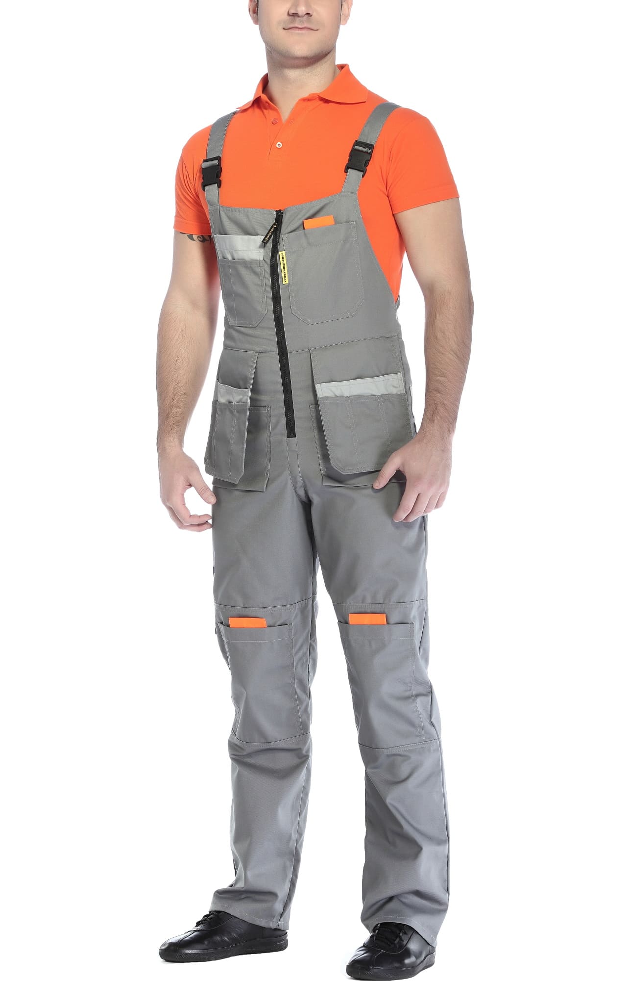 69428 Полукомбинезон "Профессионал-2" темно-серый со светло-серым  Летняя спецодежда  размер 44-46/158-164  - Вид №8