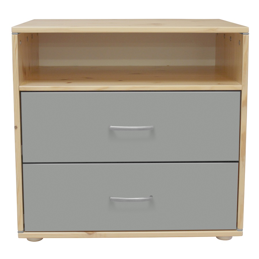 Комод Flexa Classiс storage с 2 выдвижными ящиками и 1 полкой, лакированный/серый 812431457 - Вид №1