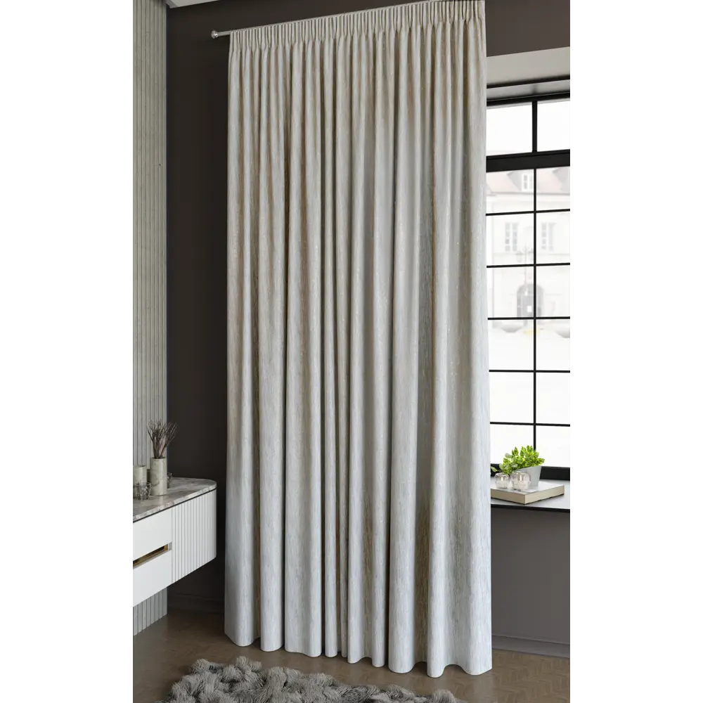 MIAMOZA Штора Торонто на ленте 200x280 см серо-бежевый жаккард 89398905 STLM-1570520 - Вид №6