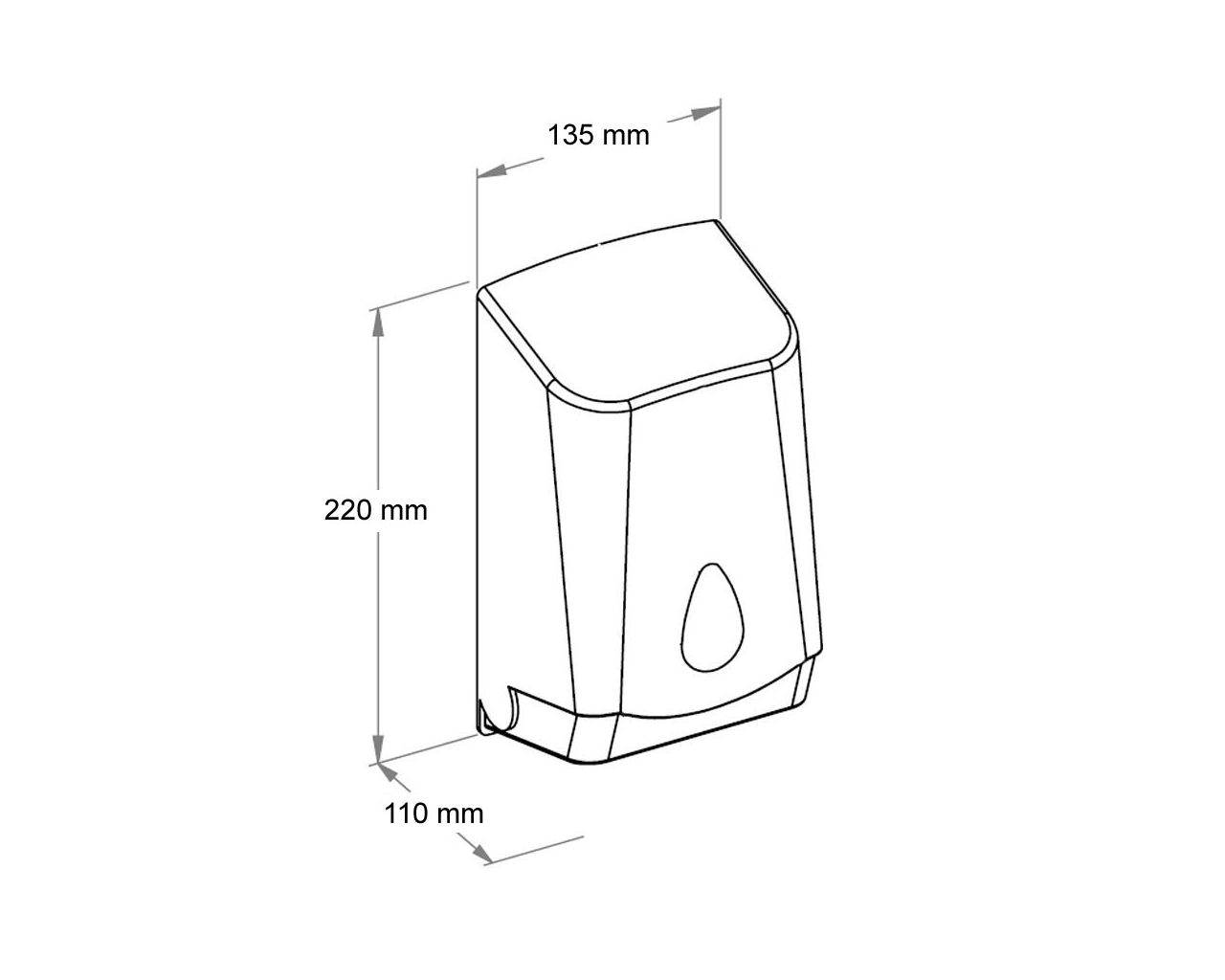 BUS401 Контейнер для туалетной бумаги UNIQUE SILVER LINE Merida  - Вид №1
