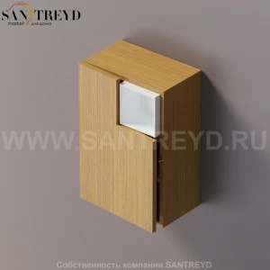 FLAT V Подвесной шкаф с мыльницей с петлями слева. Отделка: тик. AFXMO238042PTPT