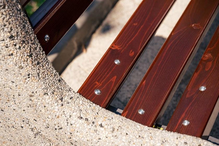 ENCHO ENCHEV - ETE Скамейка из бетона и дерева со спинкой  2  - Вид №4