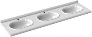 SMLC2005530M Керамическое консольное мебельное решение Azzurra ceramica Подвесная консоль с тремя чашами CONSOLLE SIZE