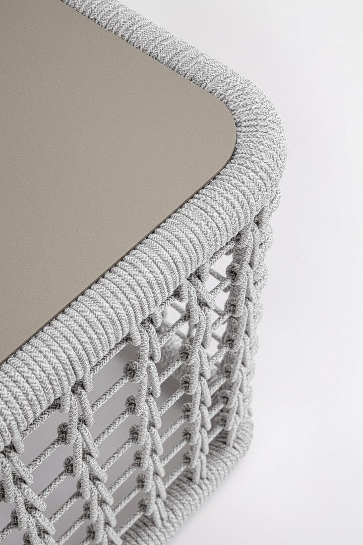 Квадратный садовый журнальный столик из веревки BIZZOTTO Kollar ARCH-00005697 - Вид №2