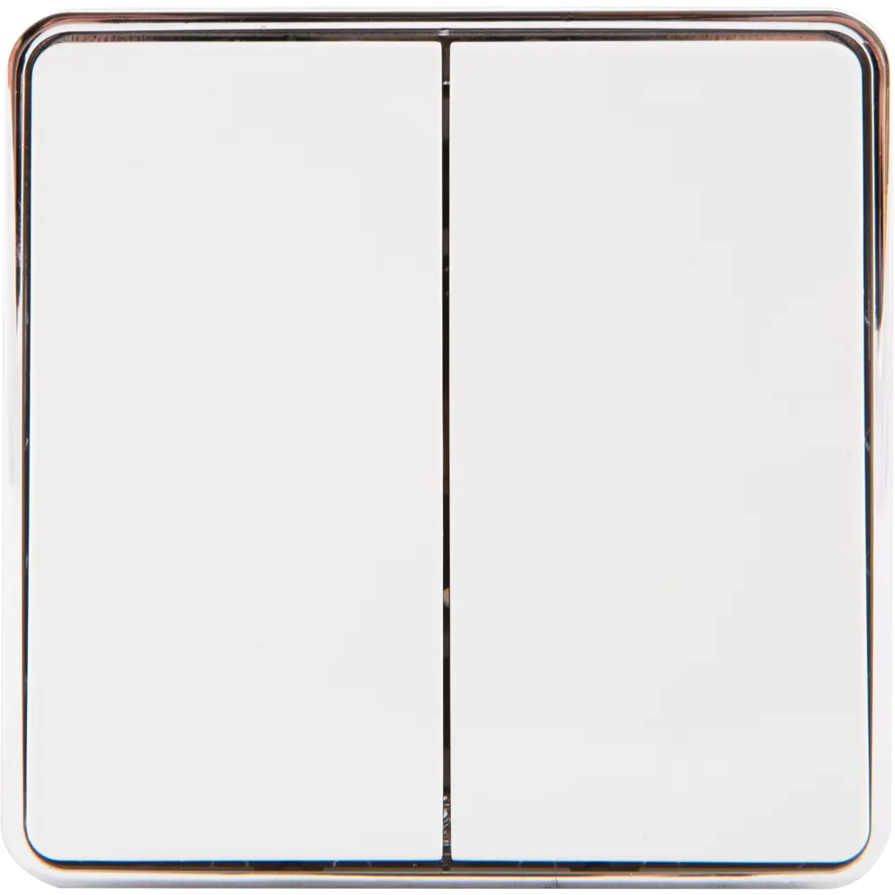 WERKEL Gallant — накладной выключатель с металлическим ободком, 2 клавиши, белый 82036810