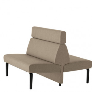 Ambit 1067 Модульная система сидений. Сиденье и спинка с обивкой. Ступни из литого алюминия. Линейный модуль L 120 см, спинка H 98 см. Двусторонняя версия. Et al. Ambit