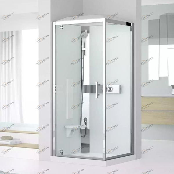 Novellini. Душевая кабина 90x90 GF90 STANDARD с высоким душевым поддоном, серебристым профилем и крышей GLAX 3 GL3GF99MT1B