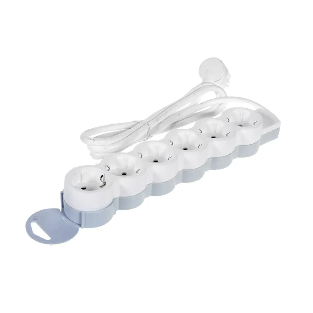 Удлинитель с заземлением Legrand 6 розеток 1.5 м, цвет серый STLM-2026435