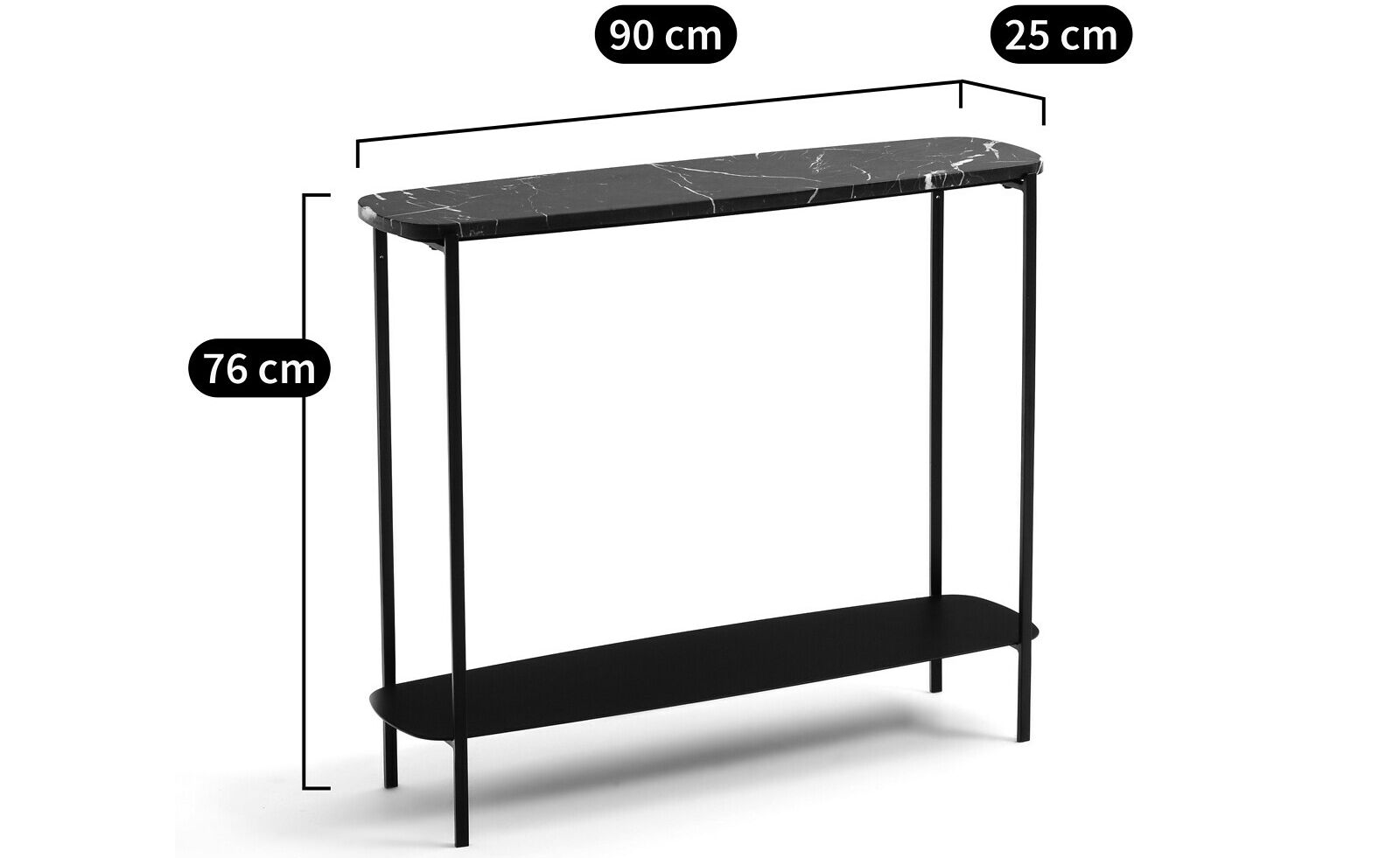 Мраморный и металлический консольный стол с полками AMPM ARAMBOL ARCH-00031700 - Вид №5