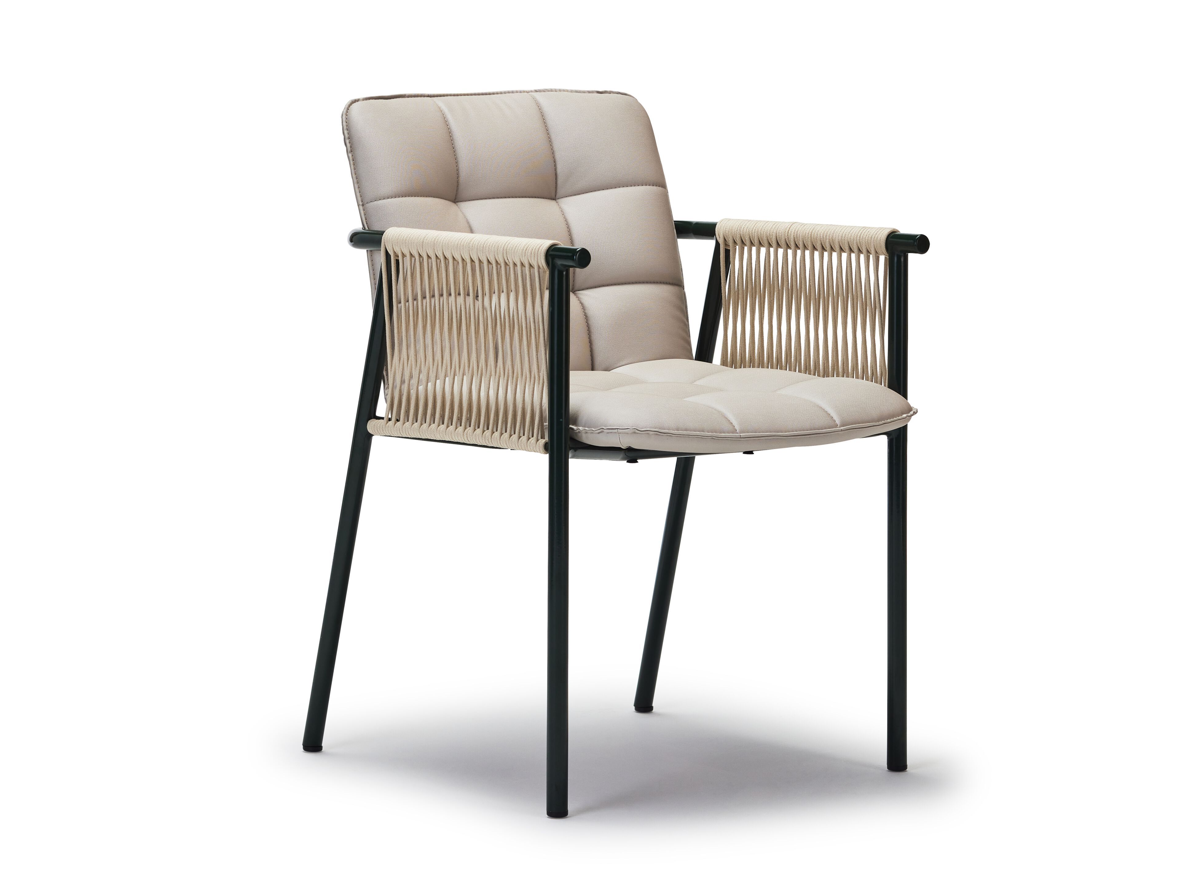 Тканевый и металлический садовый стул с подлокотниками Papell Design Squarez ARCH-00058325