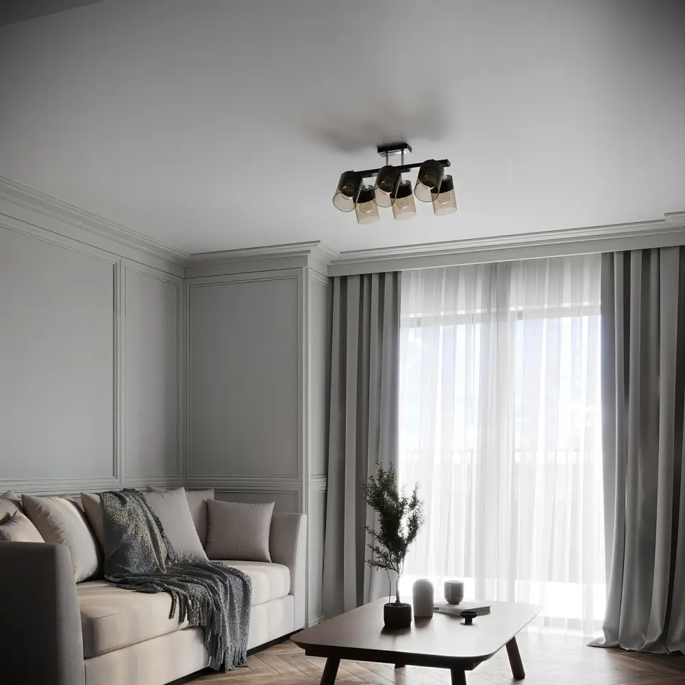 Люстра потолочная KREAFORTA Vereya 6 ламп цвет черный STLM-2123670 - Вид №4