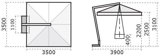 Scolaro Parasol Регулируемый зонтик с боковой стойкой Leonardo Leb - Вид №11
