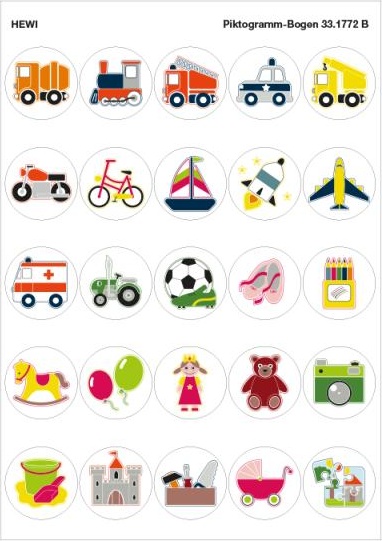 33.1772B лист с пиктограммами HEWI System 111 | Polyamid 