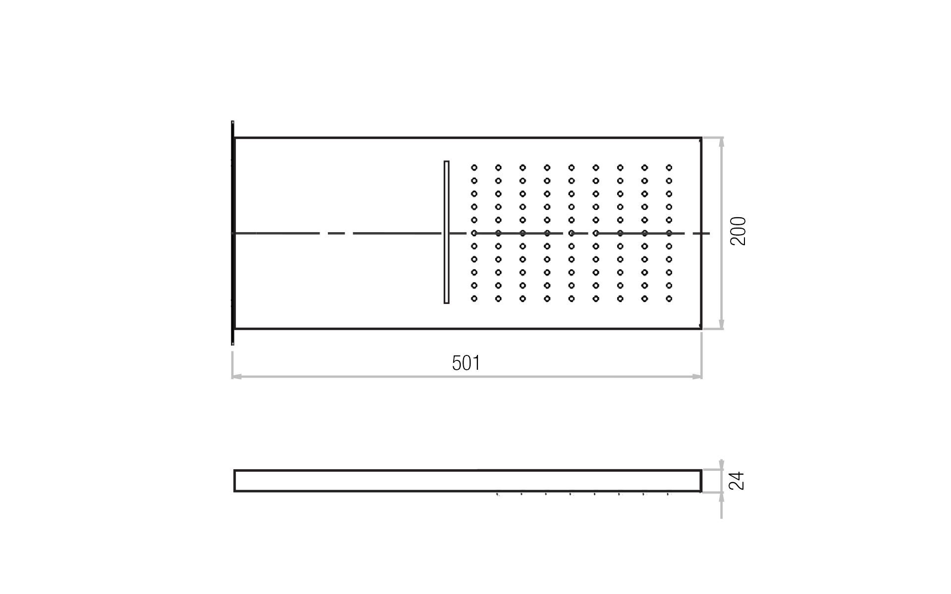 Прямоугольная душевая головка из нержавеющей стали Aquademy WALL RAIN&FALL ARCH-00025453 - Вид №2