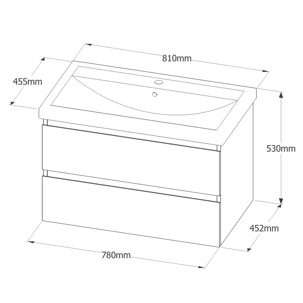 Тумба под раковину подвесная Matteo-2 80 см цвет сонома VIGO STLM-2011621 - Вид №5