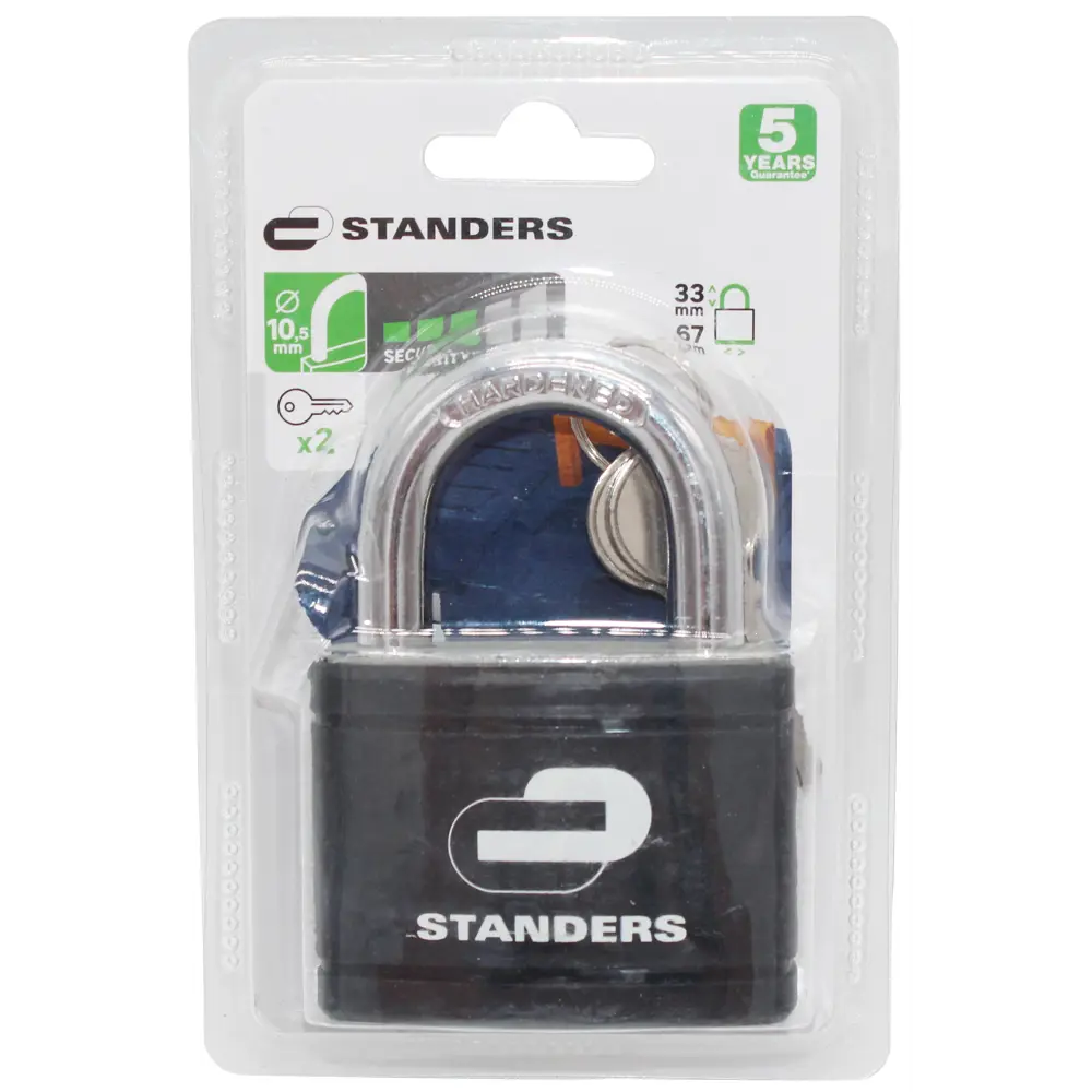 Замок навесной Standers чугун 67x50 мм цвет черный STLM-2083370 - Вид №2