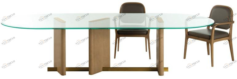 Roche Bobois Овальный обеденный стол из дерева и стекла Paris paname sun-id-1362110