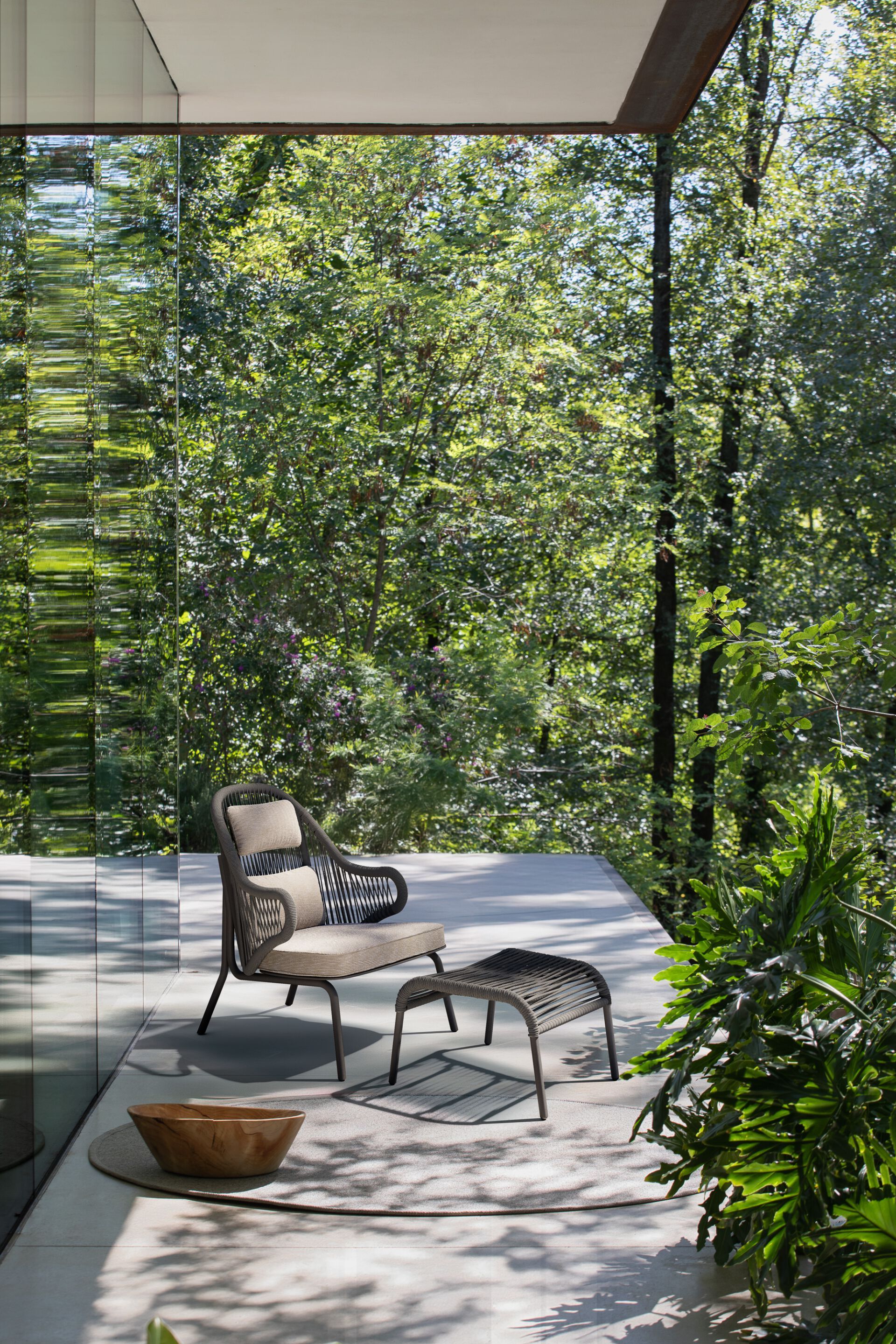 Алюминиевая и веревочная прямоугольная Садовая подставка для ног Atmosphera Pleasure .25 ARCH-00150498 - Вид №2